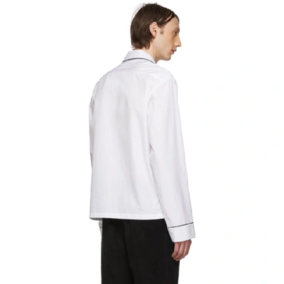 Shop Maison Margiela White Pyjama Shirt In 100 White