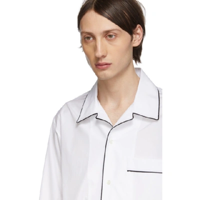 Shop Maison Margiela White Pyjama Shirt In 100 White