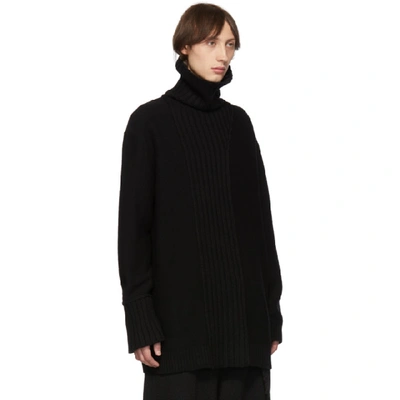 YOHJI YAMAMOTO 黑色拼接高领衫