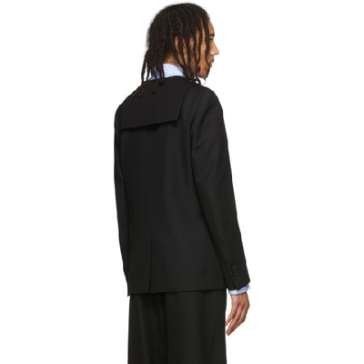 Shop Sankuanz Black Sailor Collar Blazer