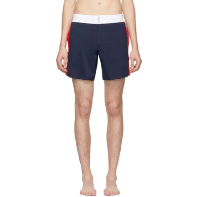 Shop Vilebrequin Navy Flat Belt Merle Swim Shorts