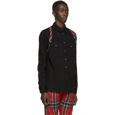 Shop Alexander Mcqueen Black Denim Harness Shirt In 1001 Blkwsh