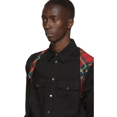 Shop Alexander Mcqueen Black Denim Harness Shirt In 1001 Blkwsh