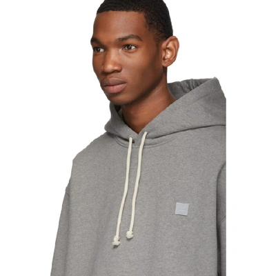 Shop Acne Studios Grey Oversized Face Hoodie In Ltgreymelan