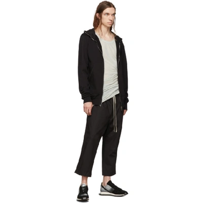 Shop Rick Owens Drkshdw Black Drawstring Cropped Trousers In 09 Blk