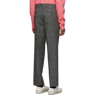 Shop Marni Black And Grey Micro-check Trousers In Chn99  Blac