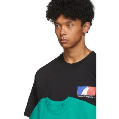 AFTERHOMEWORK 黑色 AND 绿色 T2 DOUBLE T 恤