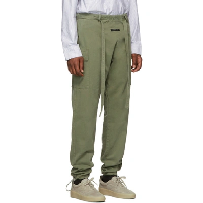 Shop Fear Of God Green Jiujitsu Cargo Pants In 310armygrn