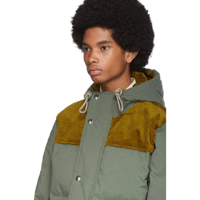 Shop Acne Studios Khaki Down Hooded Jacket In Khaki Green