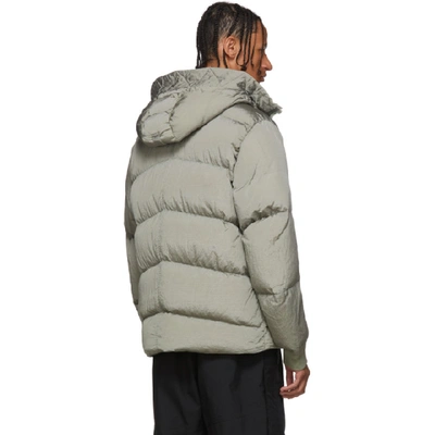 Shop Stone Island Grey Down Hooded Puffer Jacket In V0064 Grey