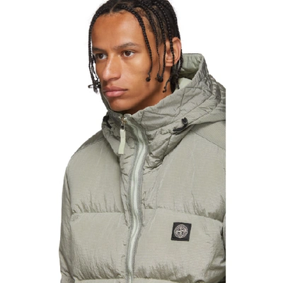 Shop Stone Island Grey Down Hooded Puffer Jacket In V0064 Grey
