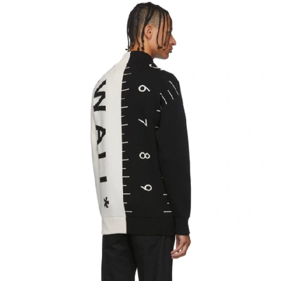 Shop A-cold-wall* Black And White Logo Jacquard Sweater In Bn/blk