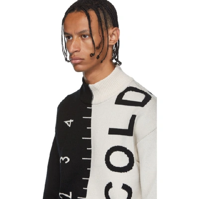 Shop A-cold-wall* Black And White Logo Jacquard Sweater In Bn/blk