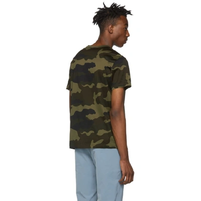 Shop Moncler Green Camo Logo T-shirt In 832.camo