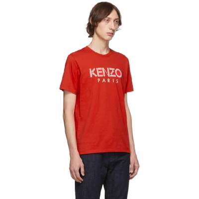 Shop Kenzo Red Classic Logo T-shirt In 21b Medred