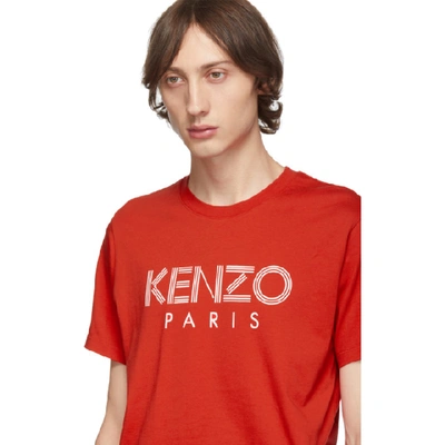 Shop Kenzo Red Classic Logo T-shirt In 21b Medred