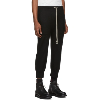 Shop Rick Owens Black Boiled Cashmere Track Pants In 09 Black