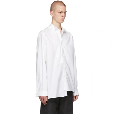 Shop Loewe White Oversized Asymmetric Shirt In 2100 White
