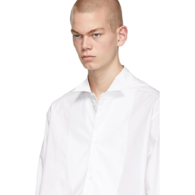 Shop Loewe White Oversized Asymmetric Shirt In 2100 White