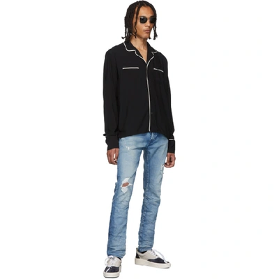 Shop Rhude Black Pj Shirt