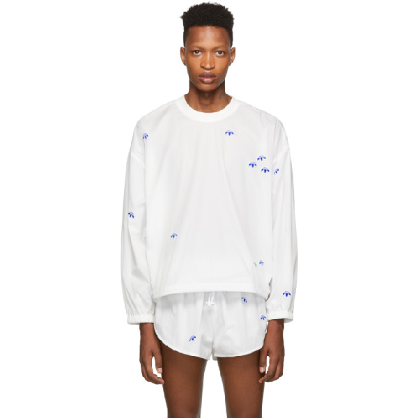 Adidas Originals By Alexander Wang Crew Neck Logo Sweatshirt In White |  ModeSens