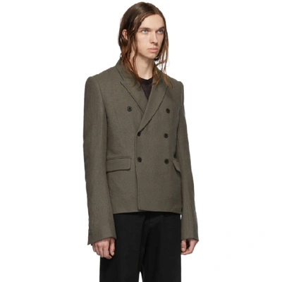 Shop Rick Owens Grey Jmf Cropped Blazer In 34 Dust