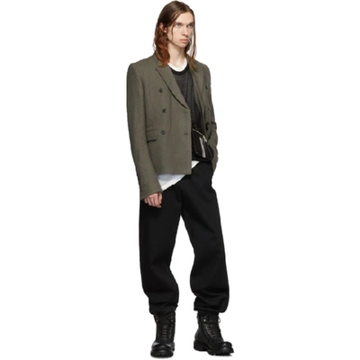 Shop Rick Owens Grey Jmf Cropped Blazer In 34 Dust