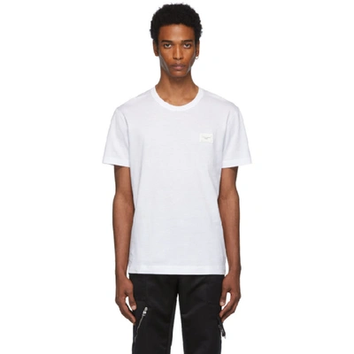 Shop Dolce & Gabbana Dolce And Gabbana White Plaque T-shirt In W0800 White