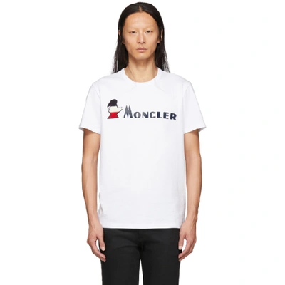 Shop Moncler White Maglia Logo T-shirt In 001.opt.wht