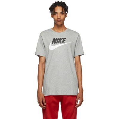 Shop Nike Grey Icon Futura T-shirt In 063skgryhth