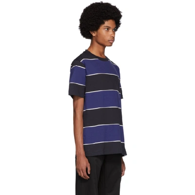 Shop Norse Projects Black And Blue Striped Johannes T-shirt In 7169 Twilgh