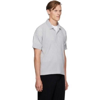 Shop Issey Miyake Homme Plisse  Grey Basics Polo In 11-light Gr