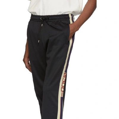 Gucci Tapered Webbing-trimmed Tech-jersey Track Pants In Black | ModeSens