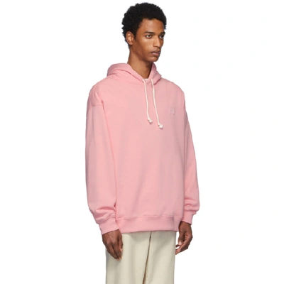 Acne Studios Pink Oversized Farrin Face Hoodie In Blush Pink