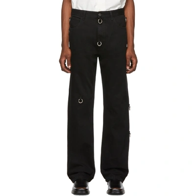 Raf Simons Black Rings Relaxed-fit Jeans In 00099 Black | ModeSens