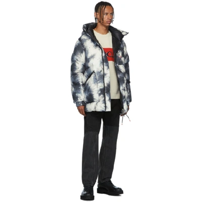 Shop Moncler Genius 2 Moncler 1952 White & Black Down Joele Parka In 990 Blk/wht