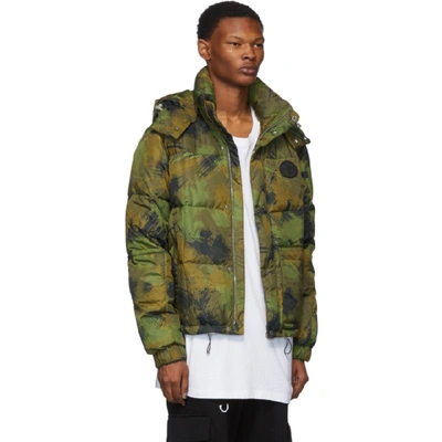 Shop Off-white Green Down Paintbrush Camouflage Jacket