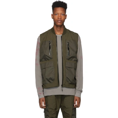 Shop John Elliott Green High Shrunk Nylon Utility Vest In Olive