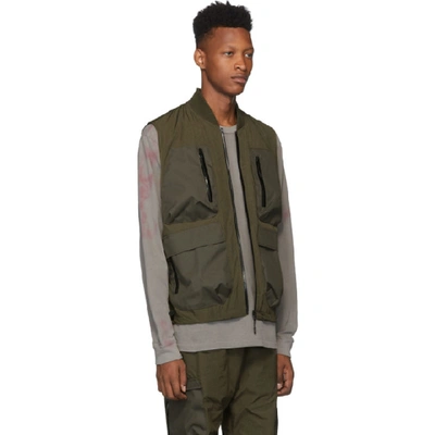 Shop John Elliott Green High Shrunk Nylon Utility Vest In Olive