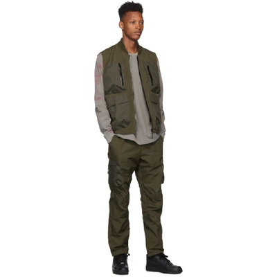 Shop John Elliott Green High Shrunk Nylon Utility Vest In Olive