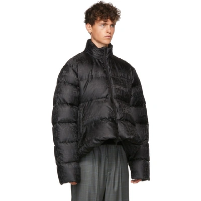 Shop Balenciaga Black Quilted Technical Faille C-shape Jacket In 1000 Black
