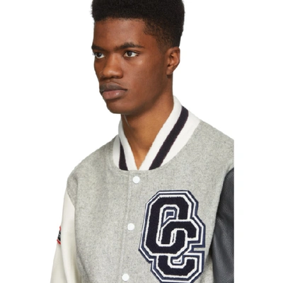 Shop Opening Ceremony Grey Classic Varsity Jacket In 062 Ltgrey