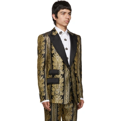 Shop Dolce & Gabbana Dolce And Gabbana Gold Evening Blazer In S8350 Gold