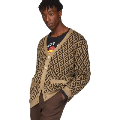 Shop Gucci Brown G Rhombus Cardigan In 2668 Camelb