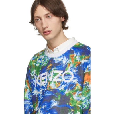 Shop Kenzo Blue  World Sweatshirt In 21 Cobalt