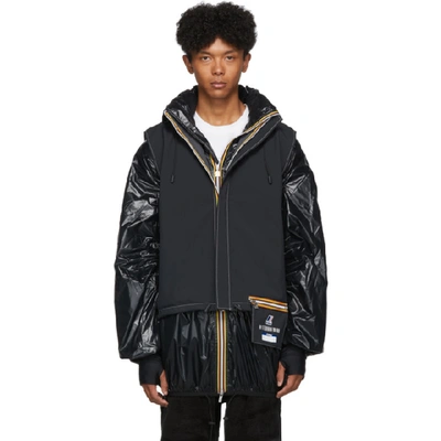 Shop Afterhomework Black K-way Edition Polar Yannick Two-layers Vest & Jacket