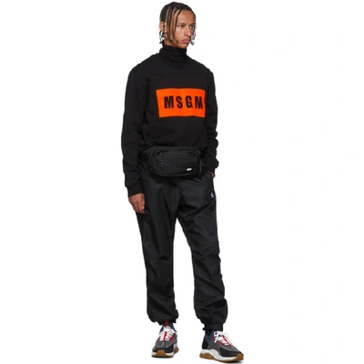 Shop Msgm Black Box Logo Sweatshirt In 99b Fluo Bl