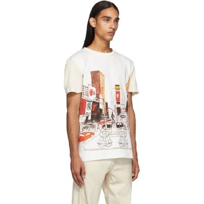Shop Lanvin White And Off-white Panel Babar Ny T-shirt In 02 Ecru