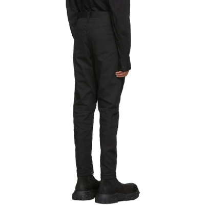 Shop Julius Black Stretch Denim Cargo Pants