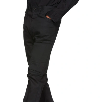 Shop Julius Black Stretch Denim Cargo Pants